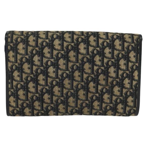 DIOR Trotter Canvas Chain Shoulder Bag Navy Gold - Picture 3 of 12